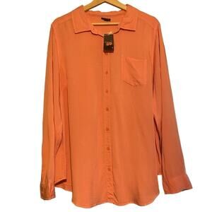 TORRID Pink/Salmon/Peach Long Sleeve L Button Down Shirt NWT Size 1X 14-16